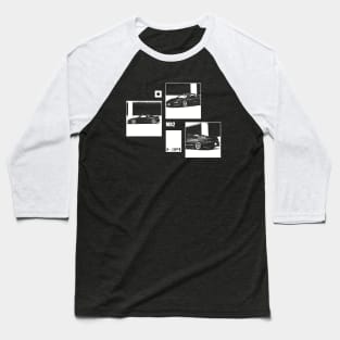 TOYOTA MR2 MK2 Black 'N White Archive (Black Version) Baseball T-Shirt